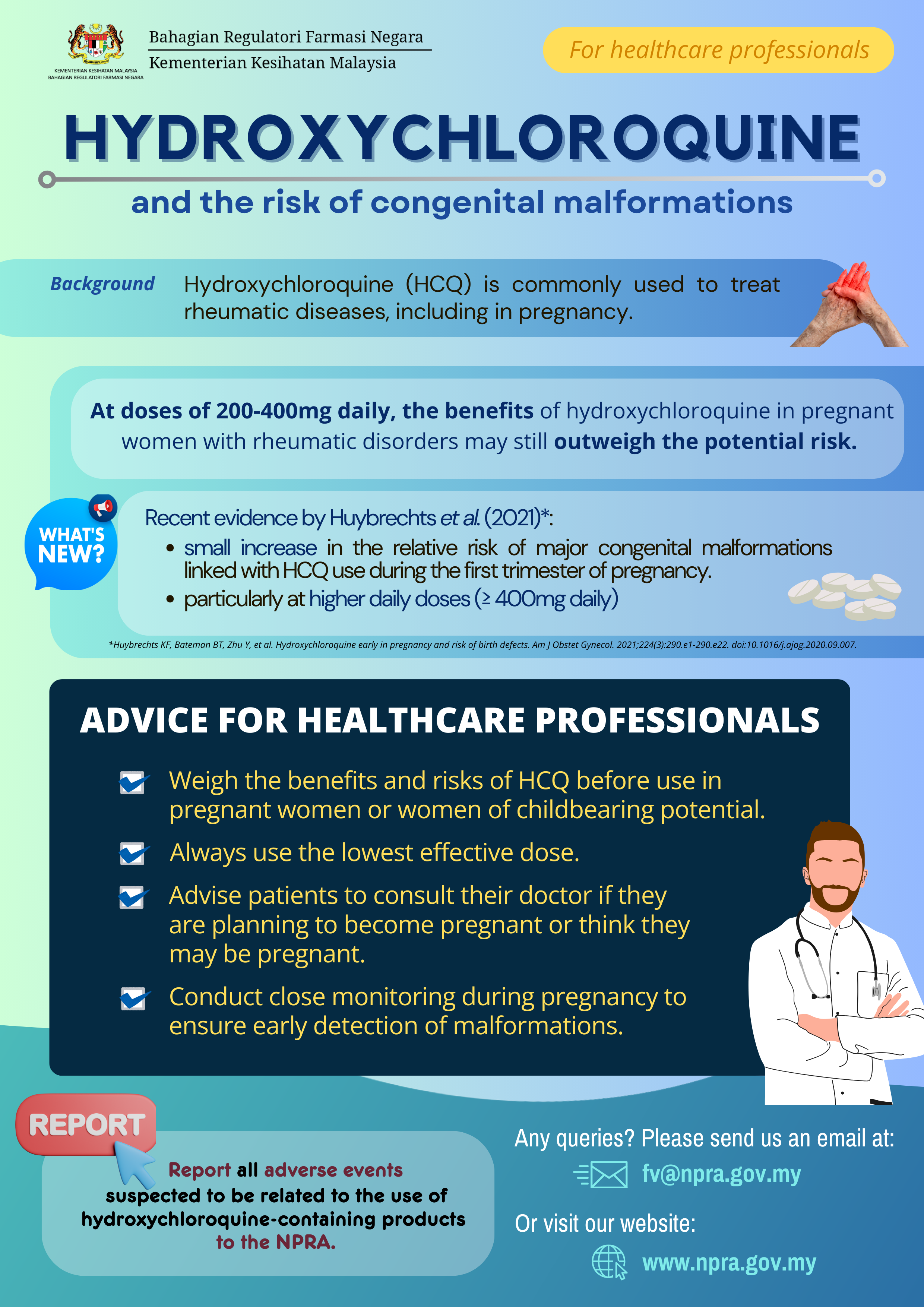 Infographic for HCP_Congenital Malformations with Hydroxychloroquine